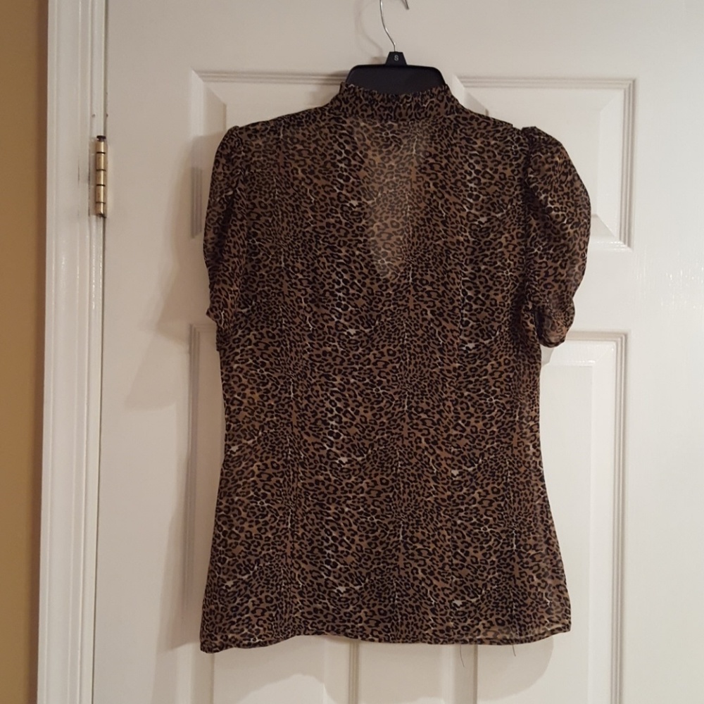 Worthington Ruffled cheetah button down top - Picture 2 of 6